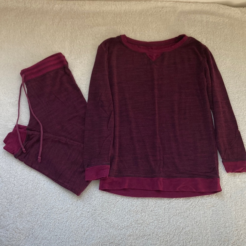 Felina Wine Colored Pajama Set Small